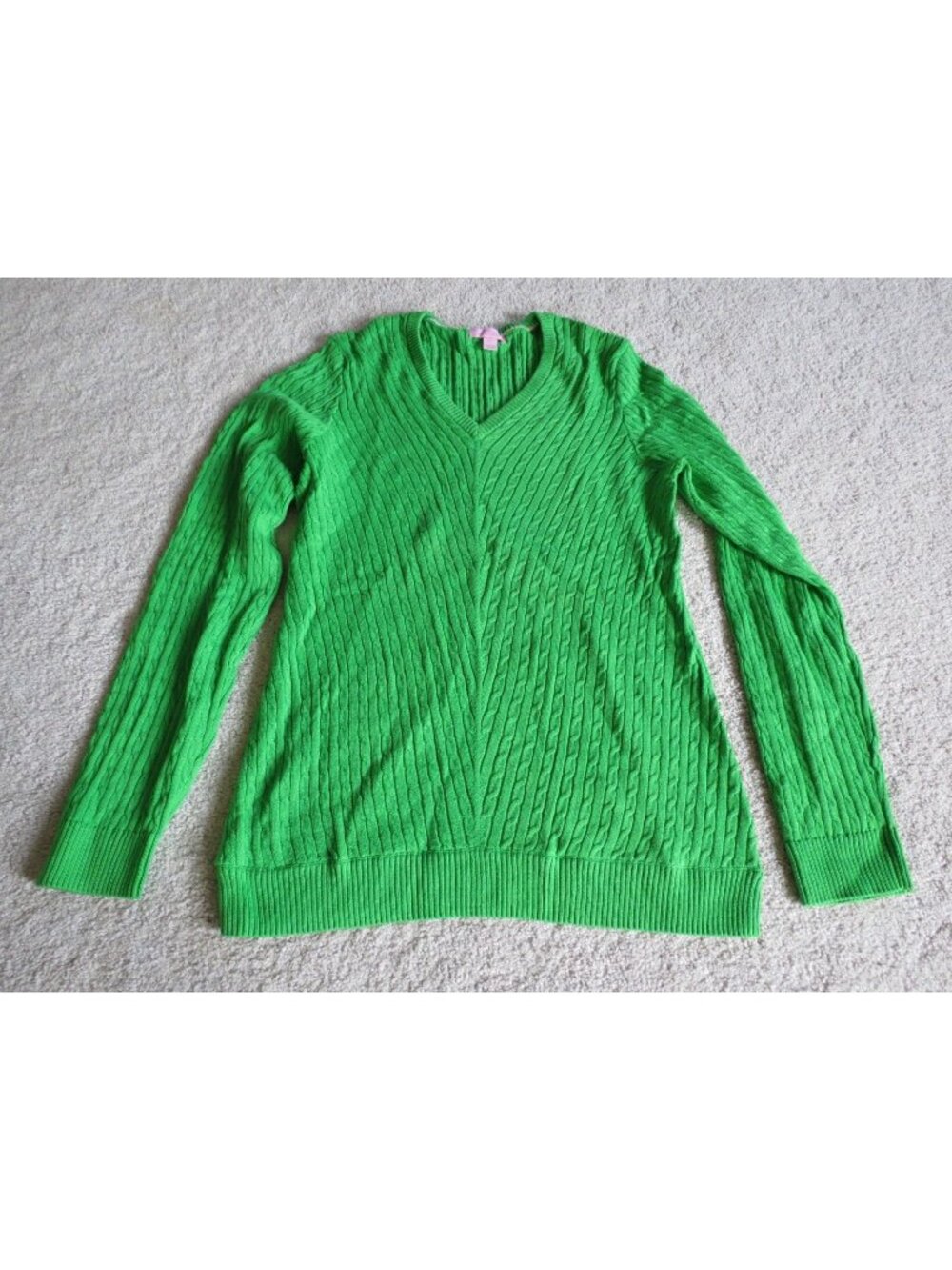 Lilly Pulitzer Green Cable Knit Pullover Sweater XL